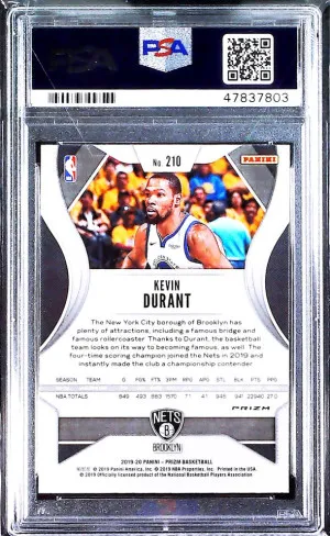 Kevin Durant 2019 Panini Prizm Red/White/Blue Prizm #210 PSA 10 back